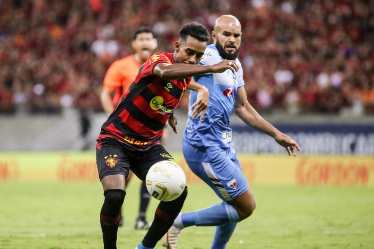 Lance do jogo Sport x Fortaleza, na Arena Pernambuco, pela final da Copa do Nordeste 2022