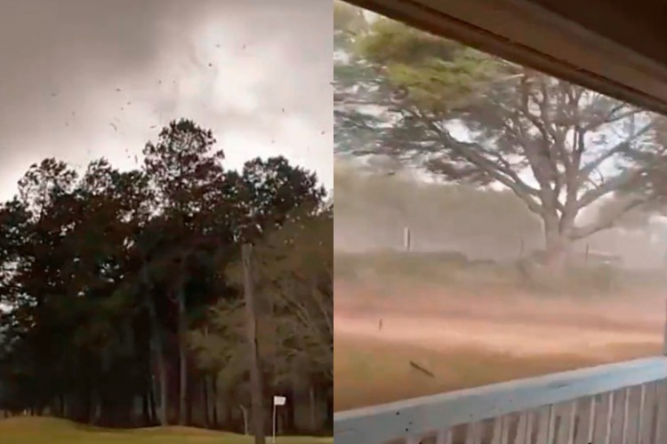 Homem grava momento que tornado atinge a casa onde estava