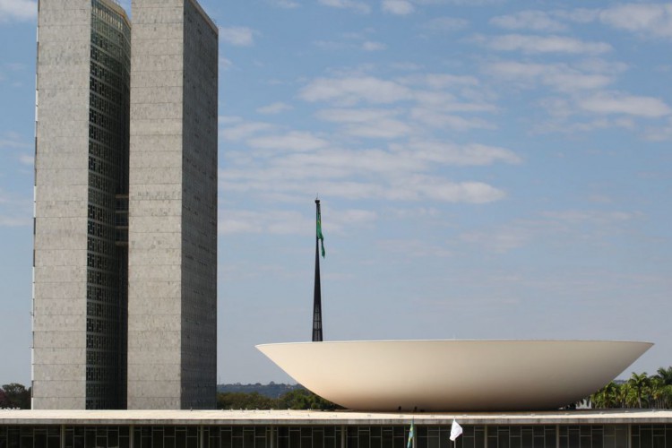 Palácio do Congresso Nacional na Esplanada dos Ministérios em Brasília