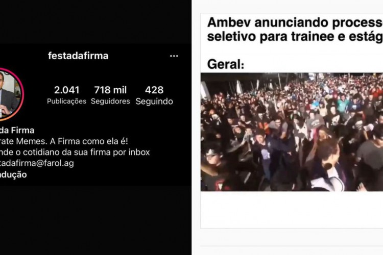 A conta sobre humor corporativo tem quase 720 mil seguidores em uma de suas redes sociais