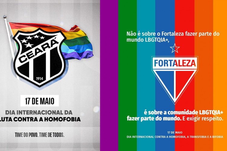 Clubes cearenses manifestaram apoio à causa no Dia Internacional Contra a LGBTQfobia