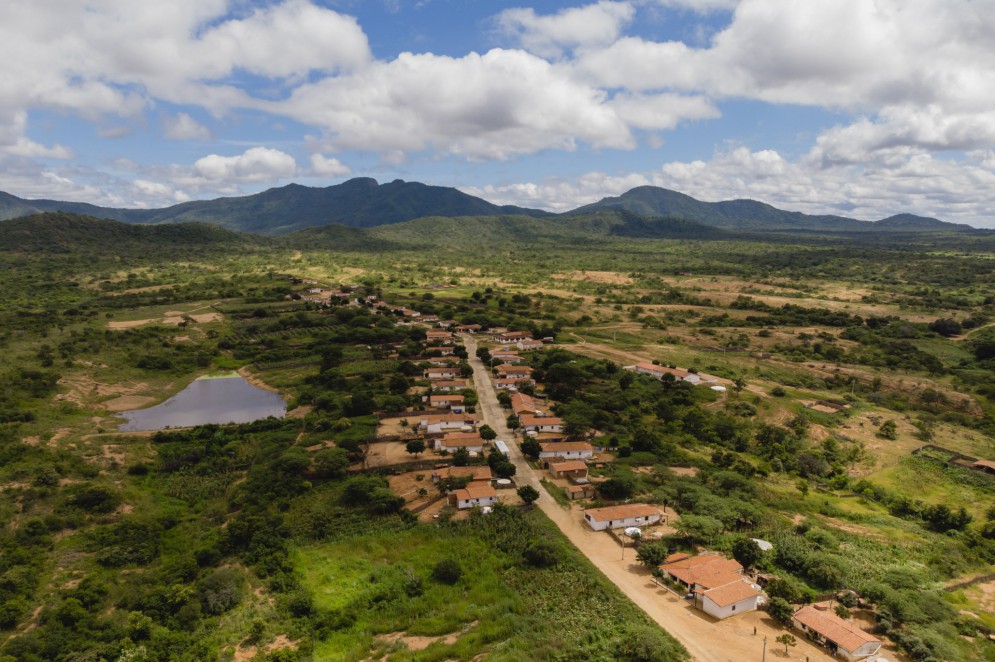 Vista aérea do assentamento de Morrinhos de Santa Quitéria(Foto: Aurelio Alves)