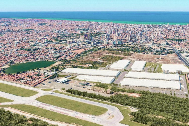 Vista aérea do plano de desenvolvimento da Fraport para o Aeroporto de Fortaleza