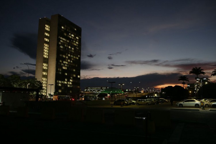 Final de tarde em em Brasília, prédio do Congresso Nacional