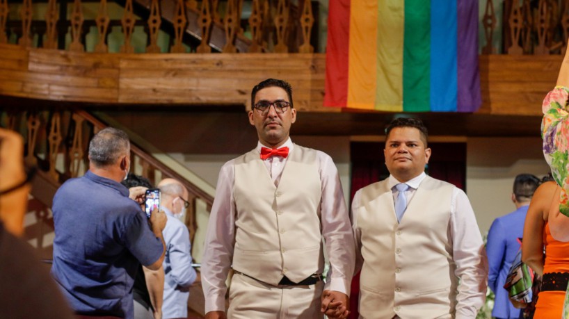  Casamento coletivo LGBT no Teatro São José, em 2022. Na edição desse ano,  22 casais realizarão a união da relação