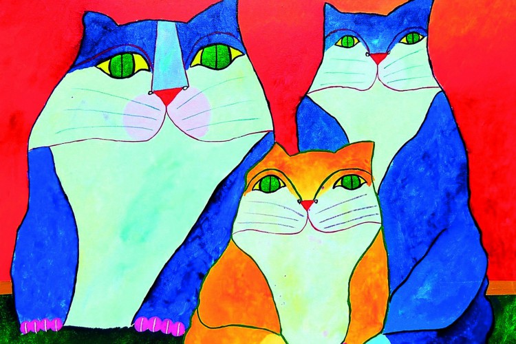 Obra Família de Gatos de Aldemir Martins que ilustra o capítulo Anuário Datafolha Top Of Mind