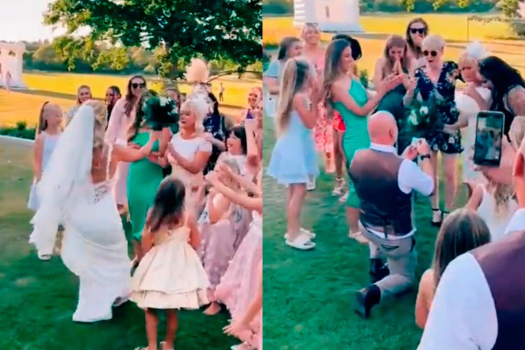  Cloe Robinson publicou um vídeo no TikTok mostrando o momento que sua mãe fica noiva no dia do casamento