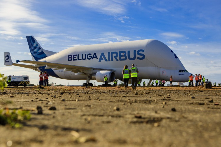 Avião Beluga esteve em Fortaleza no último domingo, 24