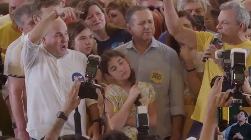 Roberto Cláudio, Domingos Filho e Sarto(foto: Reprodução / vídeo)