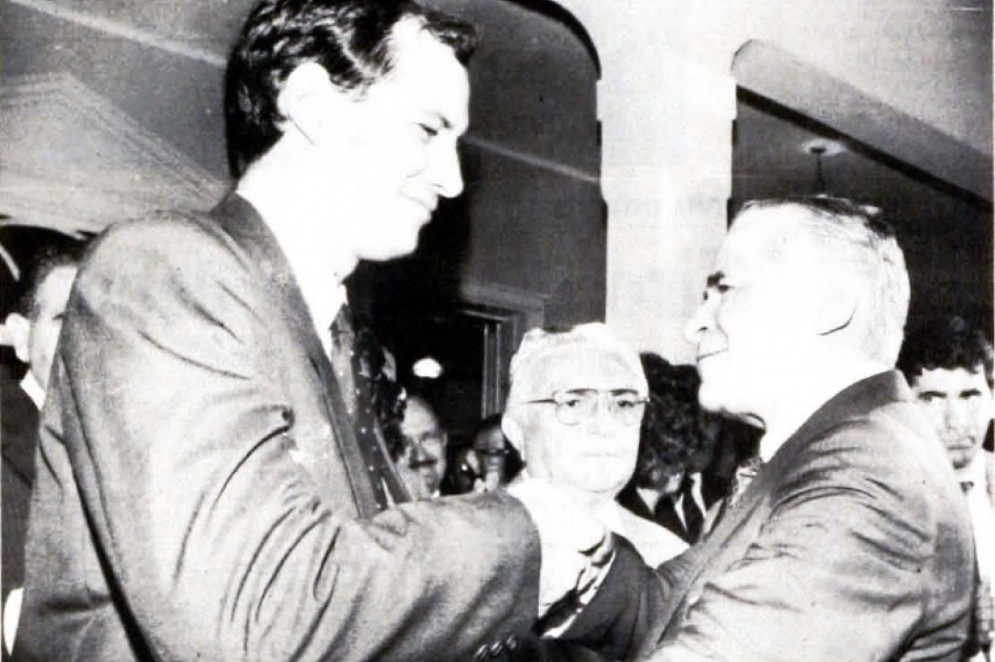 Ciro Gomes e Juraci Magalhães(Foto: Mauri Melo, em 2/4/1990)