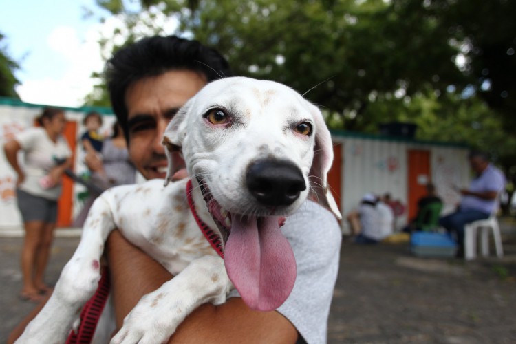 Imagem de apoio ilustrativo: Lucivalto Lima, 35 e sua cadela, Clarinha. VetMóvel oferece consultas veterinárias e castrações no bairro João XXIII