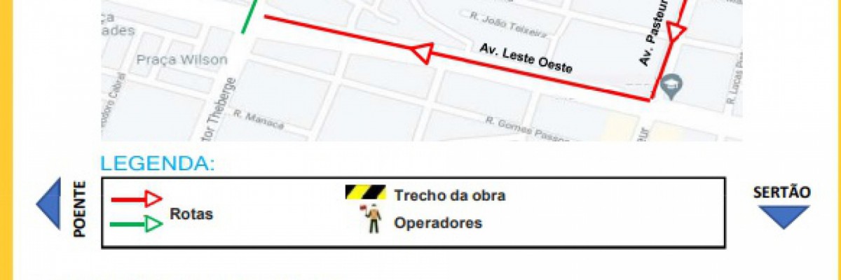 Desvios que serão realizados para obra da avenida Theberge