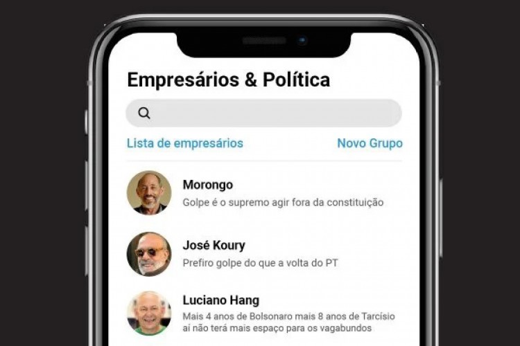 ￼REPRODUÇÃO de página de grupo de empresários bolsonaristas divulgado em reportagem do Metrópoles