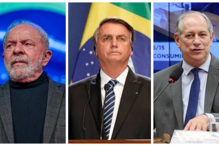 Lula, Jair Bolsonaro e Ciro Gomes