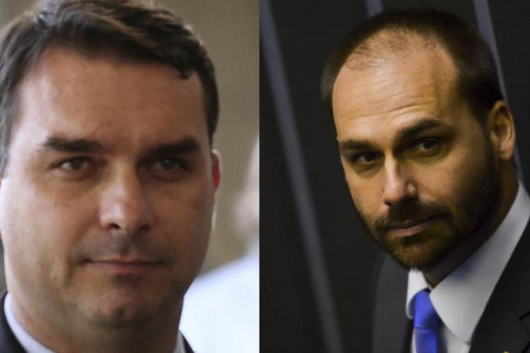 Flávio e Eduardo Bolsonaro são filhos do presidente Jair Bolsonaro (PL).