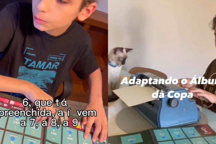 Garoto cego de 12 anos adapta álbum de figurinhas da Copa e questiona falta de acessibilidade