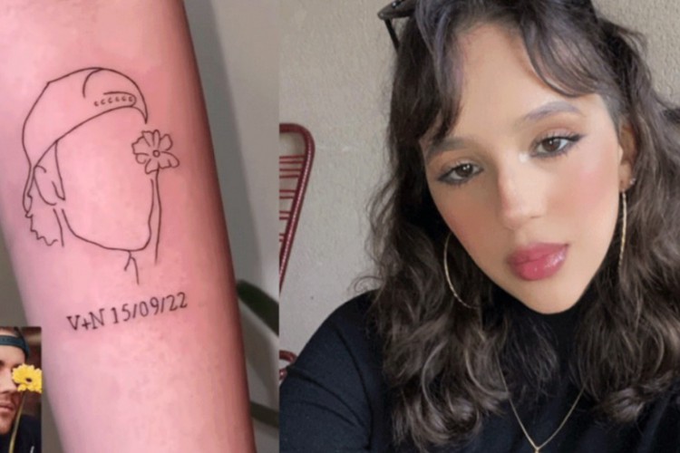 Victoria Sancam fez tatuagem com data de show de Justin Bieber que acabou cancelado