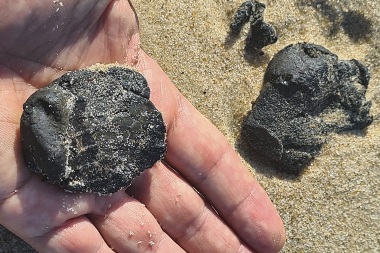 ￼MANCHAS DE ÓLEO apareceram no na Praia do Futuro em setembro