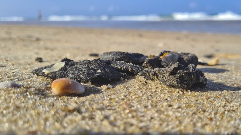 Manchas de óleo voltam a aparecer em praias do Ceará(foto: FCO FONTENELE)