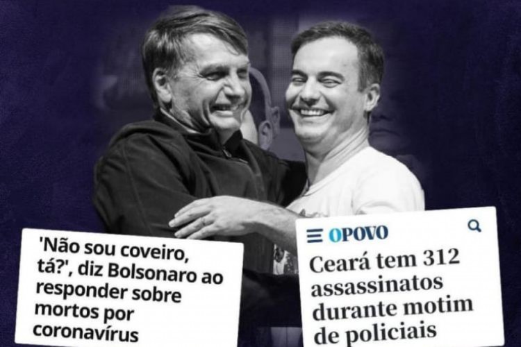 Prefeito de Sobral, Ivo Gomes divulga montagem de Bolsonaro e Capitão Wagner com legenda de "abraço da morte"