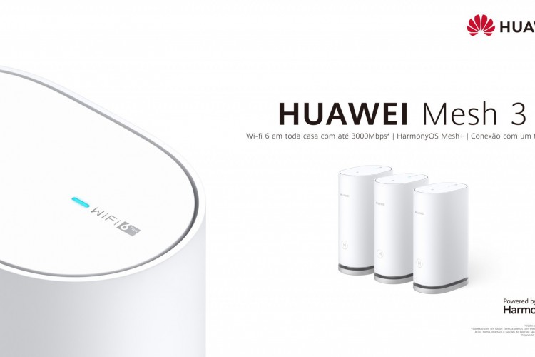 Huawei WiFi Mesh 3 tem tecnologia Mesh e velocidades de até 3.000 Mbps combinando redes de 5 e 2,4 GHz