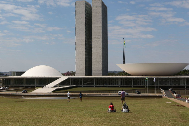 Palácio do Congresso Nacional na Esplanada dos Ministérios em Brasília