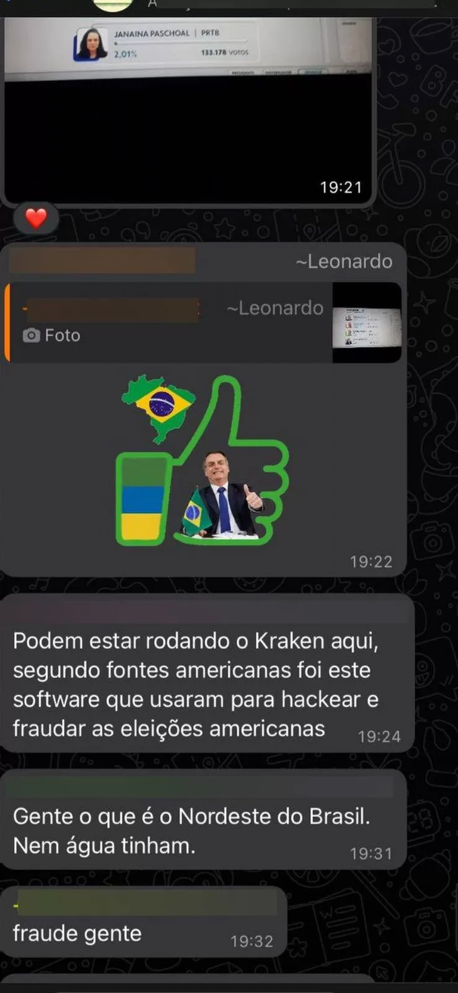 Grupos de Whatsapp bolsonaristas emitem ofensas ao Nordeste e aos nordestinos.