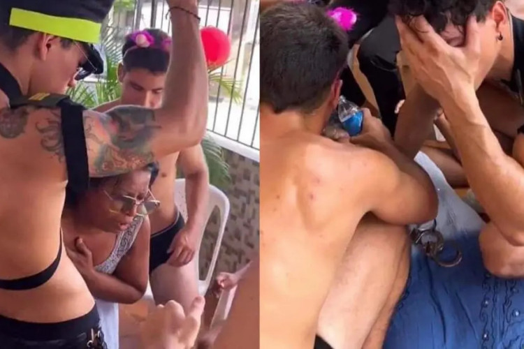 Idosa passou mal enquanto dançava com strippers em um asilo na Colômbia. 