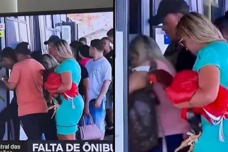 Mulher é flagrada indo votar com galinha nos braços