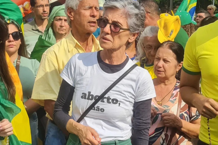 Cássia Kis em manifestação bolsonarista, no domingo, 6 de novembro