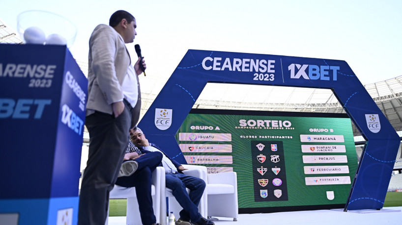 Sorteio dos grupos no evento de lançamento do Campeonato Cearense 2023, na Arena Castelão