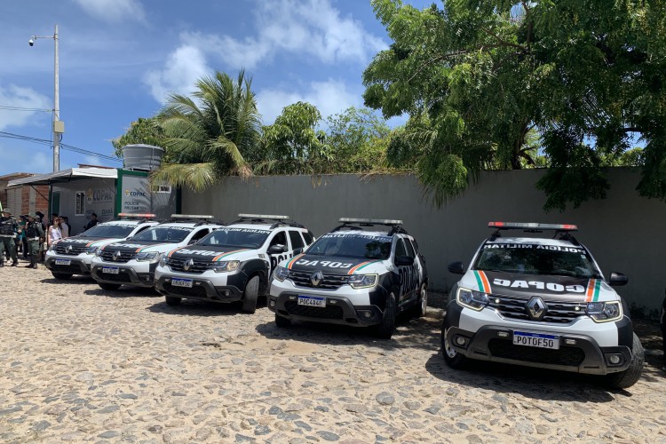 A nova base do Copac da Polícia Militar do Ceará, no bairro Vicente Pinzón, conta com cinco viaturas e 25 policiais