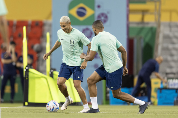 Atletas do Brasil durante treinamento no Catar