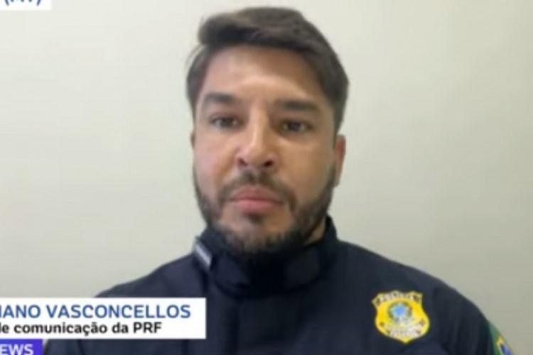 O coordenador de Comunicação da Polícia Rodoviária Federal, Cristiano Vasconcellos durante entrevista ao UOL