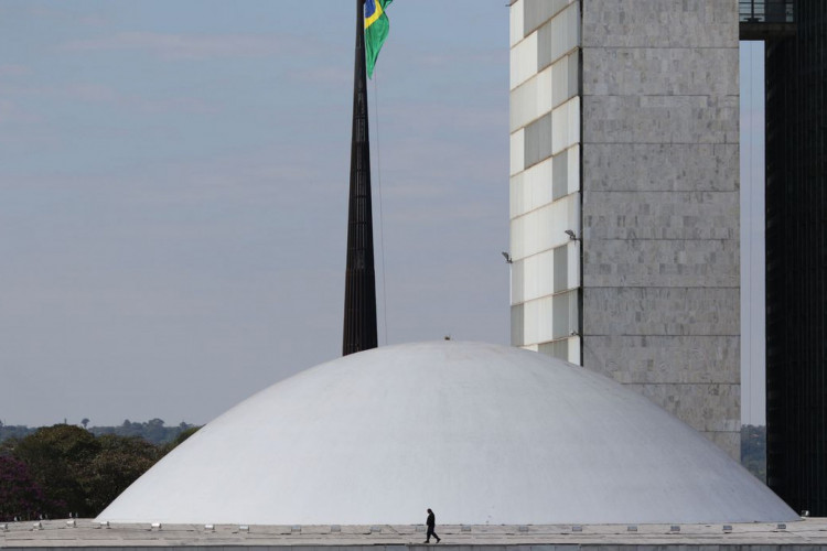 Palácio do Congresso Nacional na Esplanada dos Ministérios em Brasília