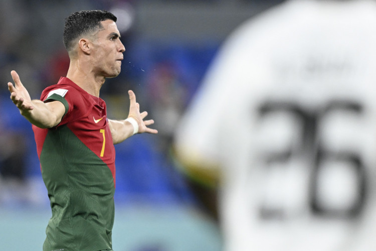 Cristiano Ronaldo no jogo Portugal x Gana, no Stadium 974, em Doha, pela Copa do Mundo 2022