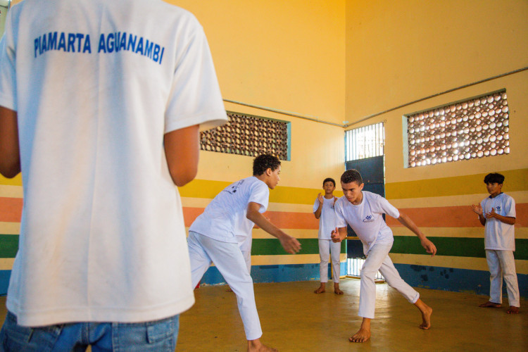 Alunos da instituição Piamarta