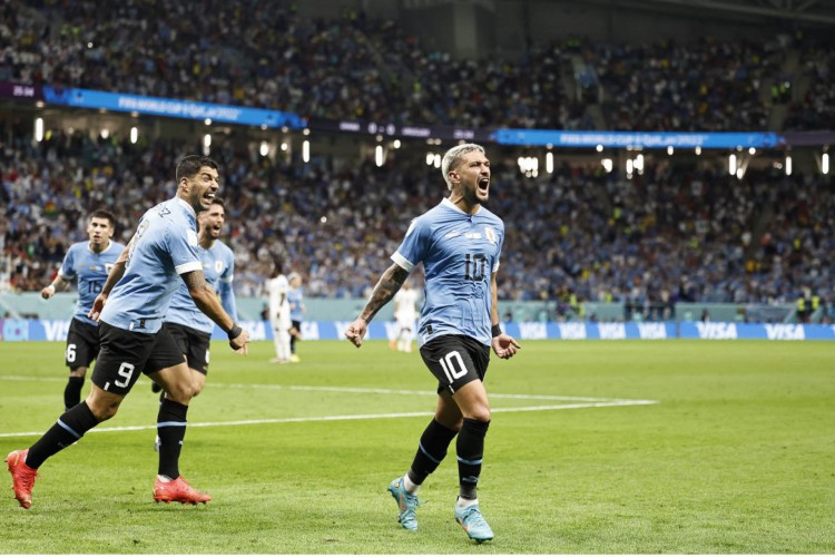 Arrascaeta foi decisivo na vitória do Uruguai diante de Gana, mas a seleção uruguaia acabou eliminada