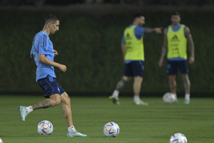 Dí Maria em treino pela seleção argentina 