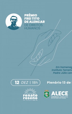  A homenagem será realizada em sessão solene aberta ao público no Plenário 13 de Maio, a partir das 18 horas.