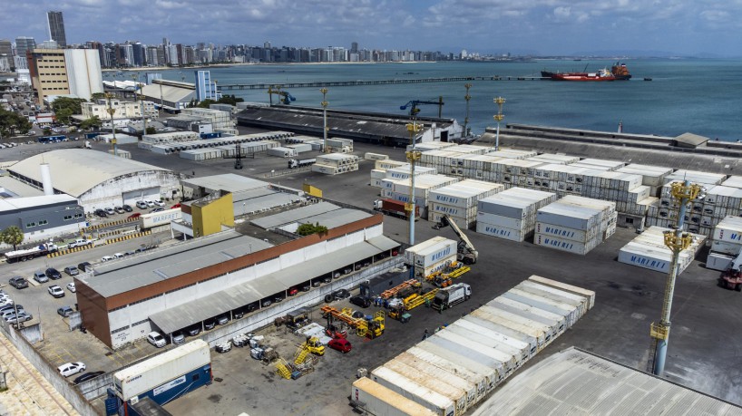 Foto aérea do Cais do Porto de Fortaleza