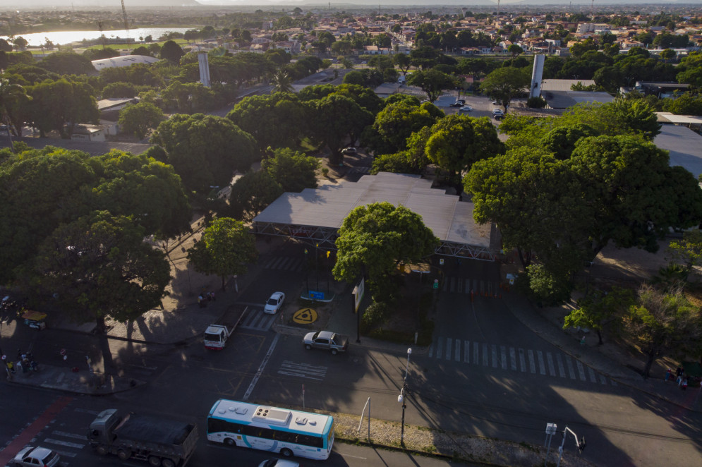 Vista aérea da sede principal do Departamento Estadual de Trânsito, no bairro Maraponga, em Fortaleza(Foto: AURÉLIO ALVES)