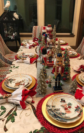 Mesa de Natal temática quebra-nozes