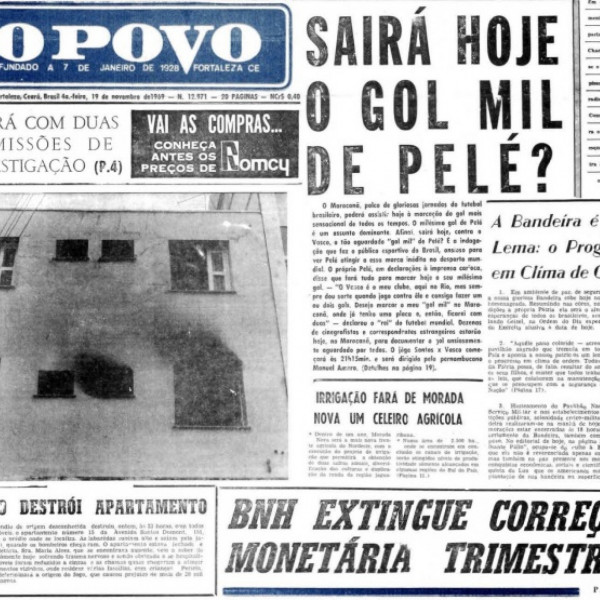 Capa do jornal O POVO sobre Pelé