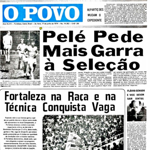 Capa do jornal O POVO sobre Pelé