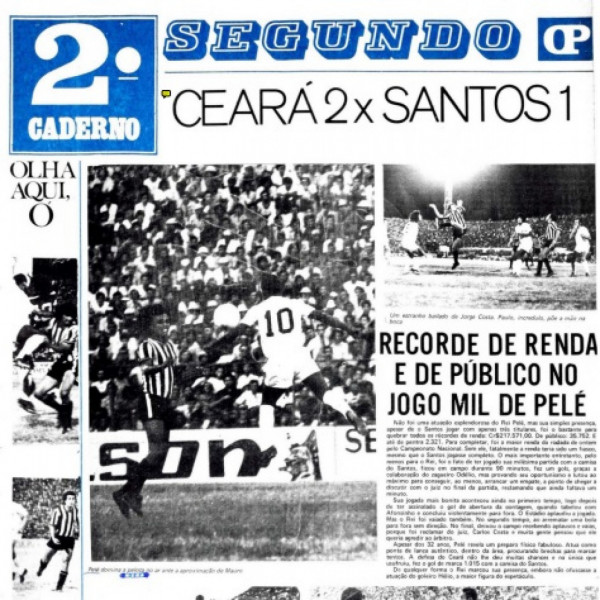 Capa do jornal O POVO sobre Pelé