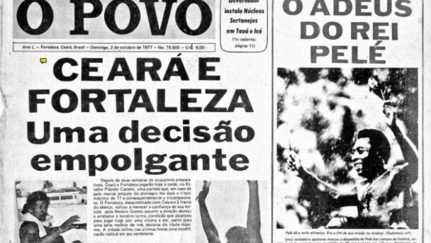 Capa do jornal O POVO sobre Pelé