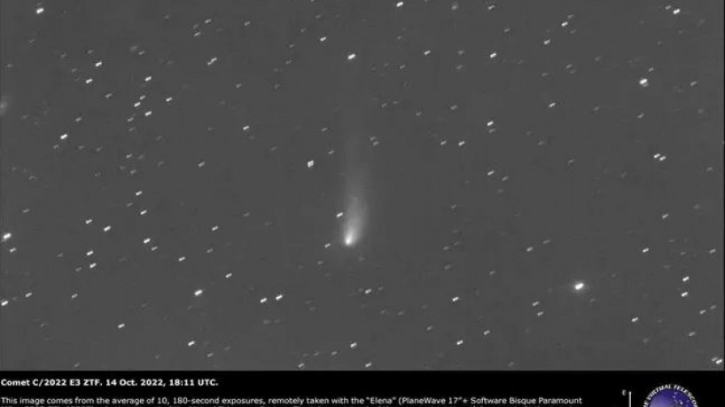 Cometa C/2022 E3 ZTF fotografado enquanto se aproxima do Sol 