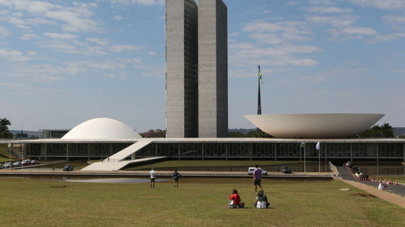 Palácio do Congresso Nacional na Esplanada dos Ministérios em Brasília