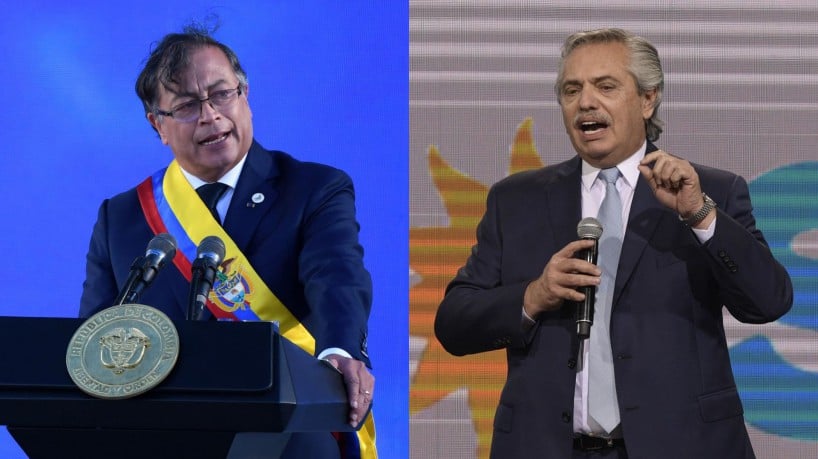 Gustavo Petro, Presidente da Colômbia, e Alberto Fernández, Presidente da Argentina